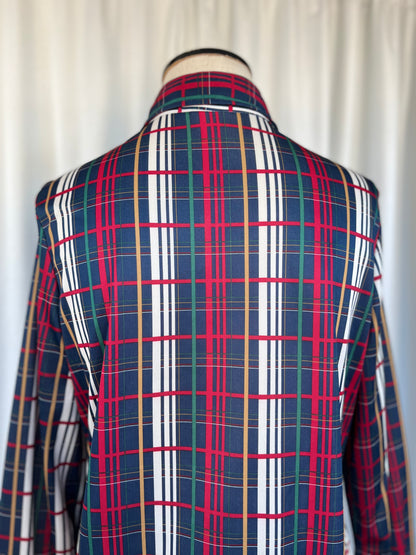70s Donnkenny Plaid Poly Button Up